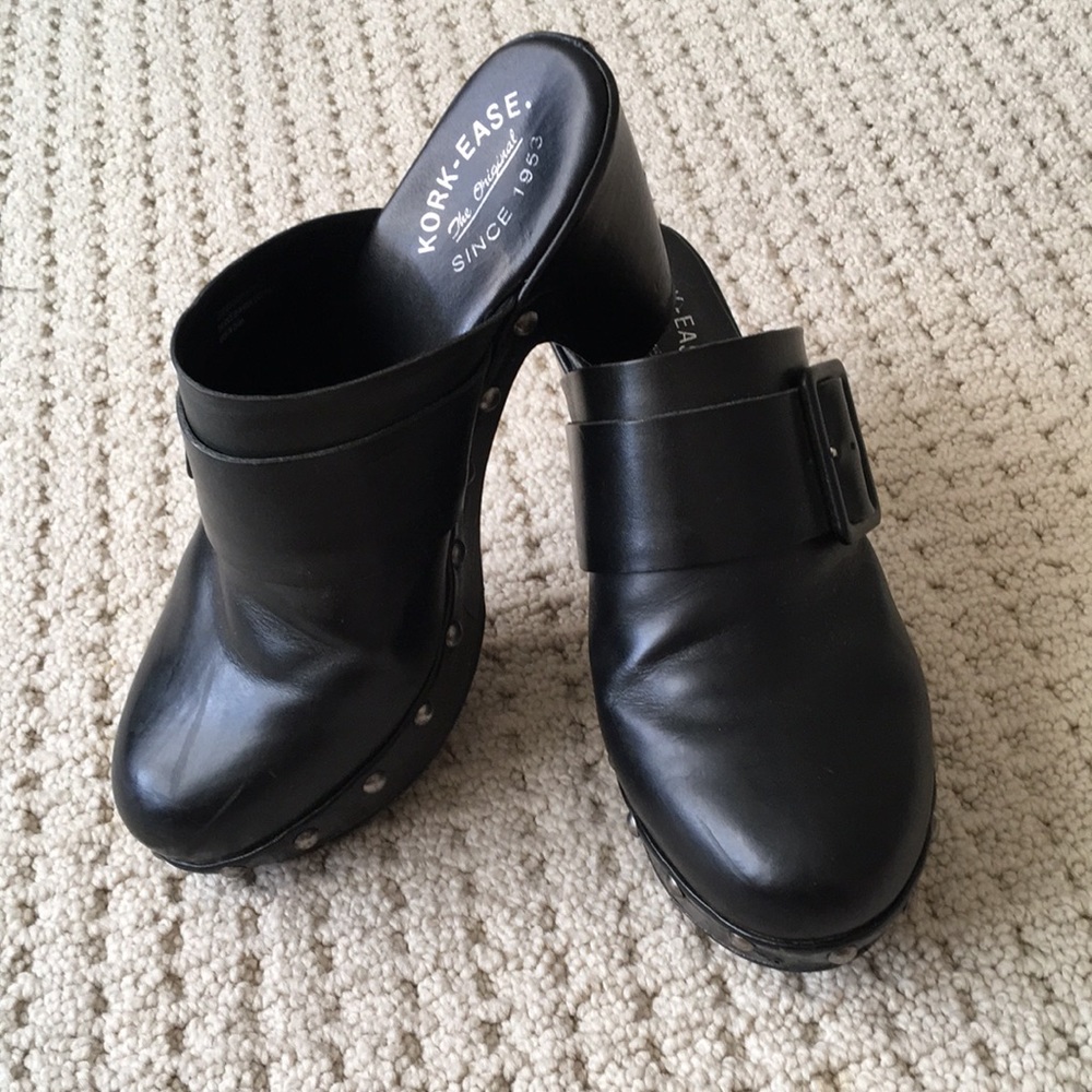 Kork-Ease Heeled Buckle Clogs Mules